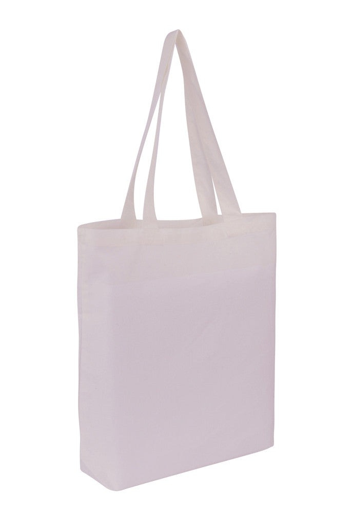 Cotton Tote With Base Gusset Only - White - CTN-TT-WH-BTM | -